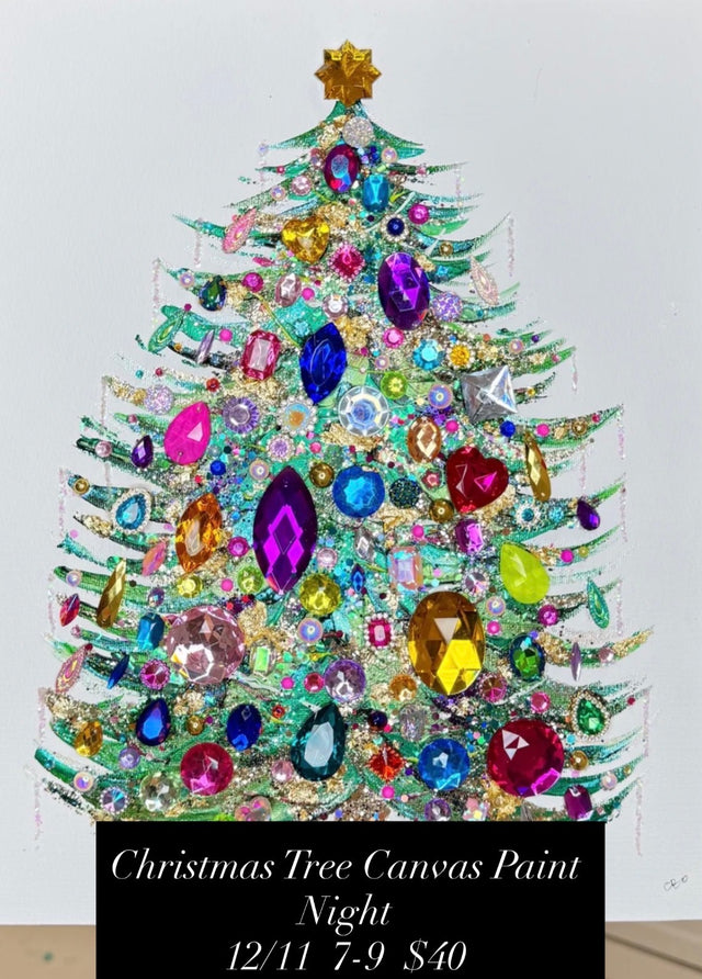 Christmas Tree Canvas Paint Night December 11 from 7-9pm