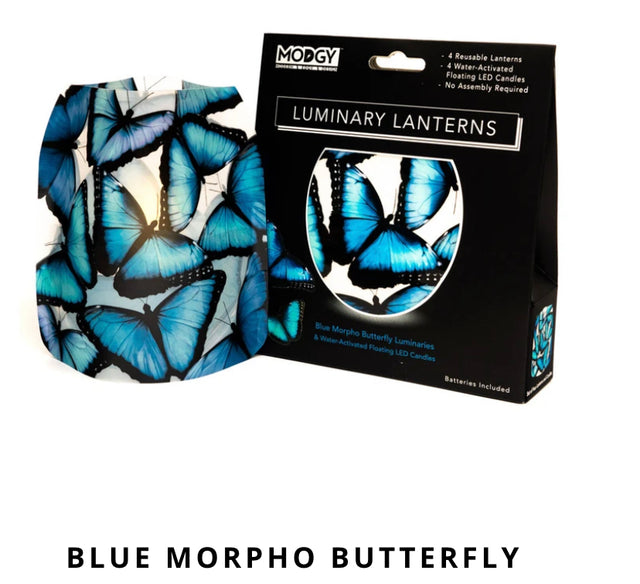 Blue Morpho Butterfly Luminaries